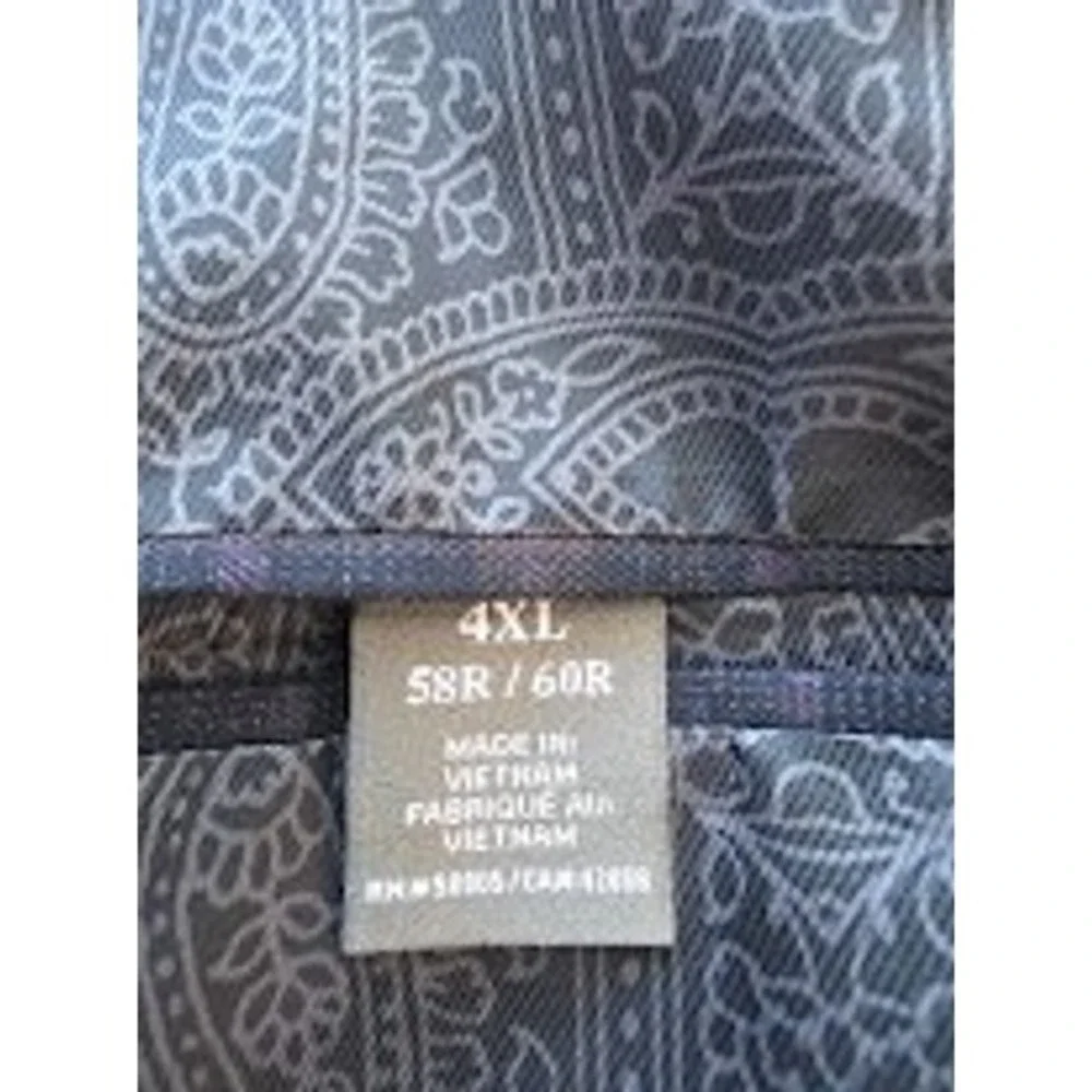 Oak Hill‎ Sport Coat Mens 4XL 58/60 Plum Navy Plaid Paisley Lining Blazer New